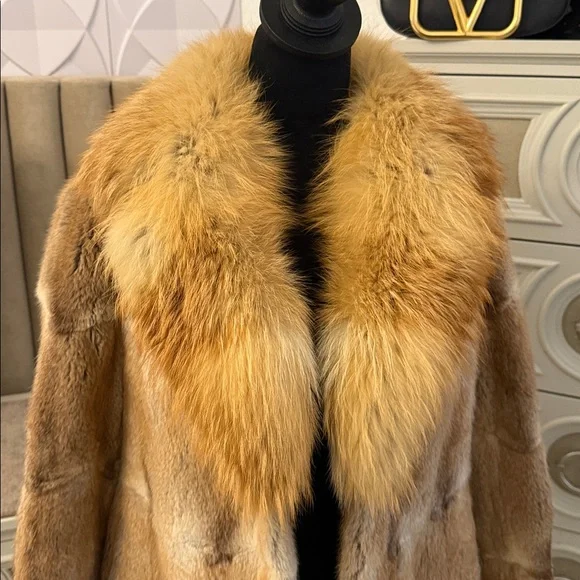 Real fur coat thick fox fur collar - Picture 3 of 10